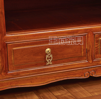 香河中式实木电视橱细节图